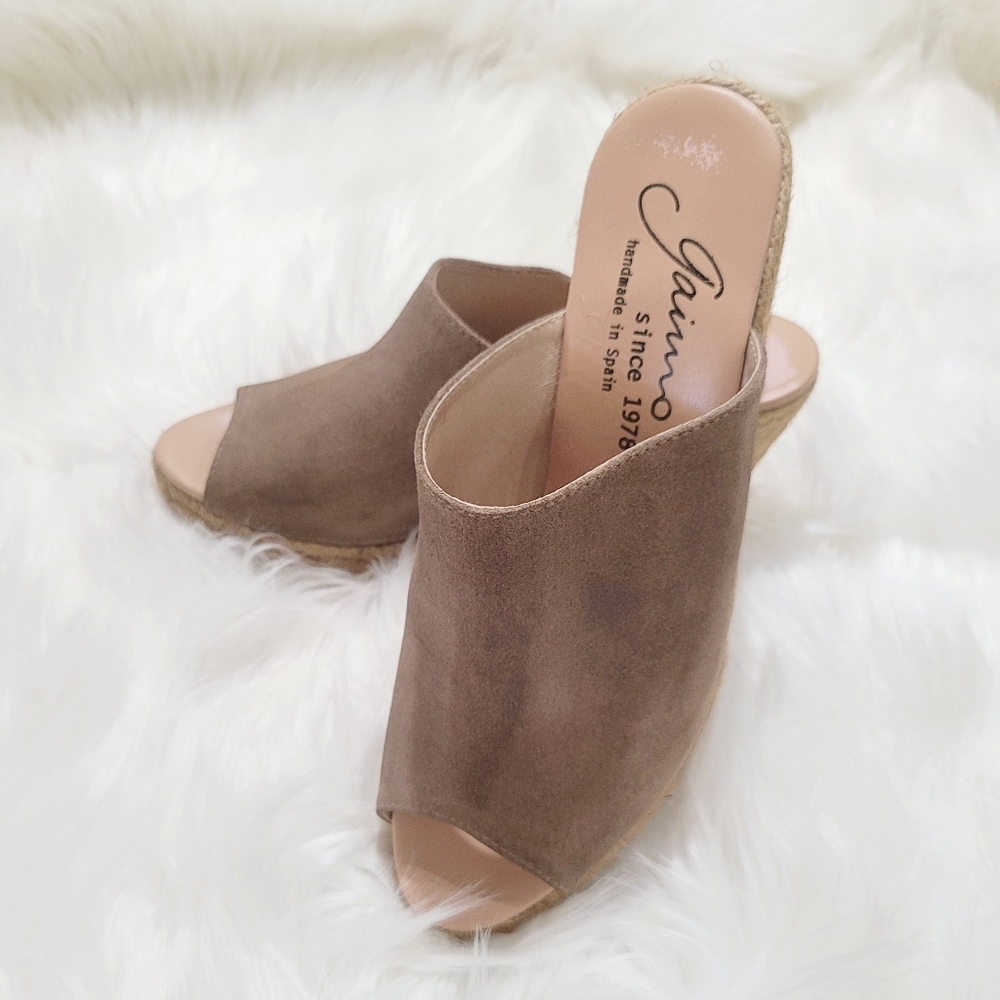 Suede backless wedges size 39